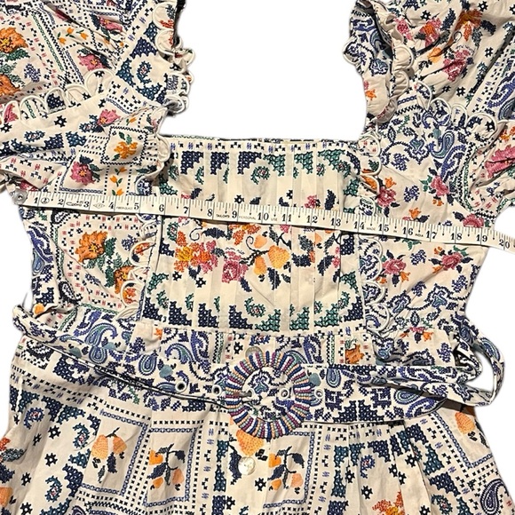 Farm Rio NWT Women's Romantic Bandanas Off-White Romper Size XL - Picture 11 of 14